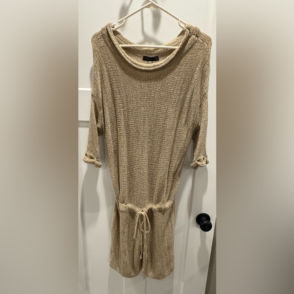 Chic Beige Knit Romper